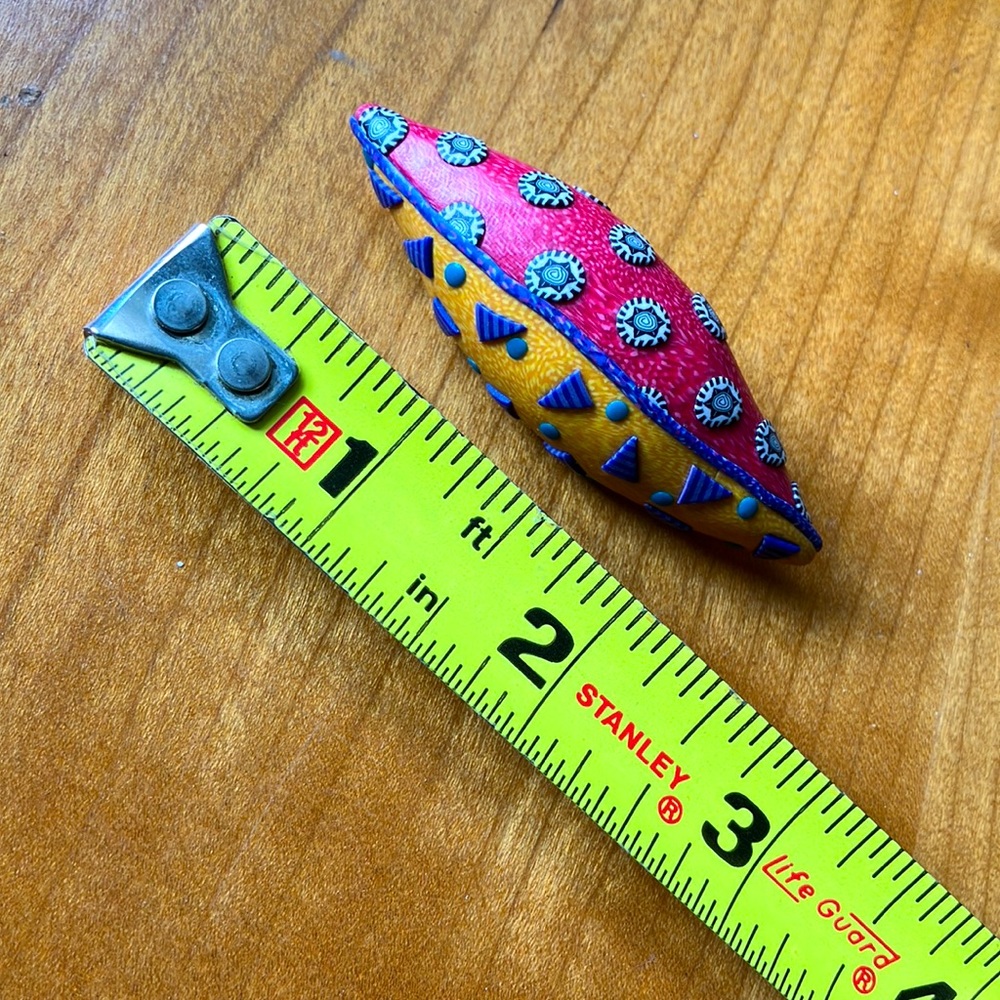 Artsy Fun Colorful Pattern Brooch Pin - Picture 8 of 8